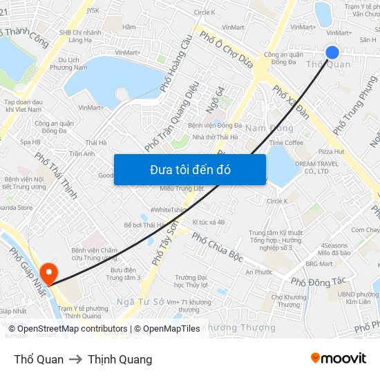 Thổ Quan to Thịnh Quang map
