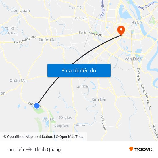Tân Tiến to Thịnh Quang map
