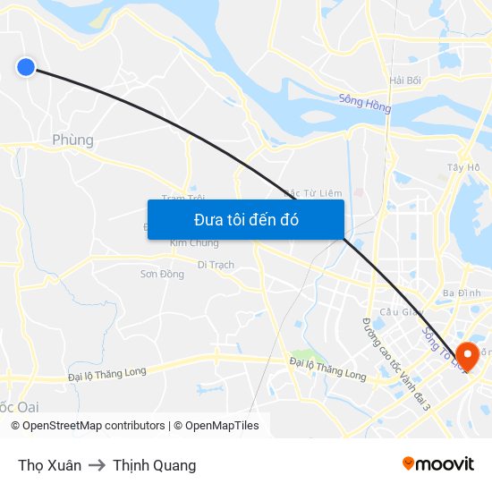 Thọ Xuân to Thịnh Quang map