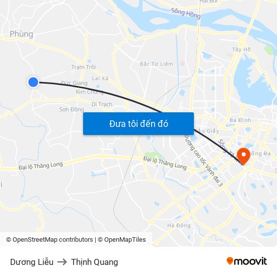 Dương Liễu to Thịnh Quang map