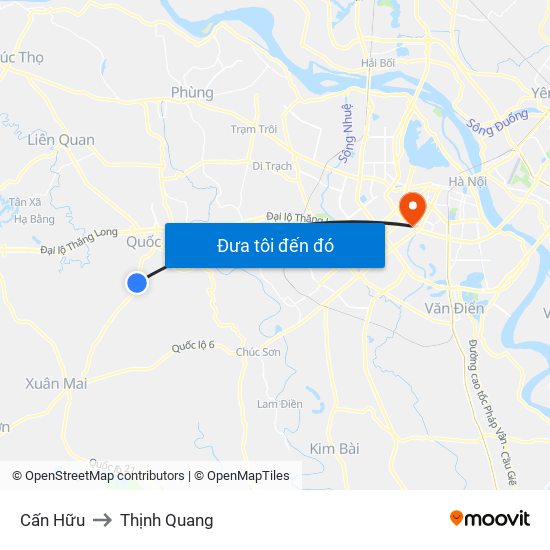 Cấn Hữu to Thịnh Quang map