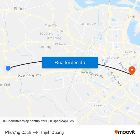 Phượng Cách to Thịnh Quang map
