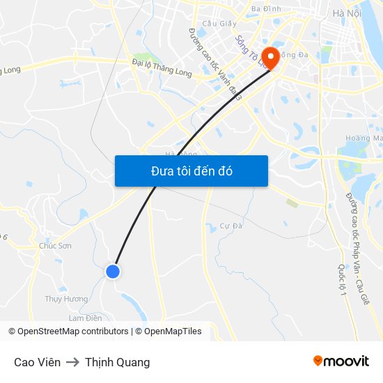 Cao Viên to Thịnh Quang map