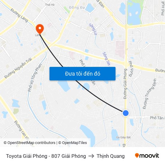 Toyota Giải Phóng - 807 Giải Phóng to Thịnh Quang map