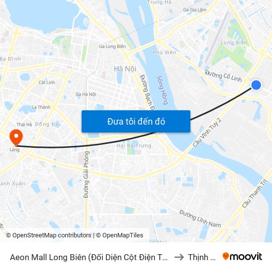 Aeon Mall Long Biên (Đối Diện Cột Điện T4a/2a-B Đường Cổ Linh) to Thịnh Quang map