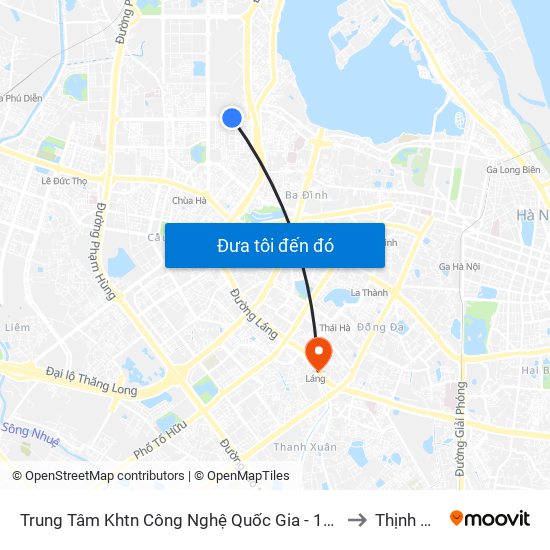 Trung Tâm Khtn Công Nghệ Quốc Gia - 18 Hoàng Quốc Việt to Thịnh Quang map