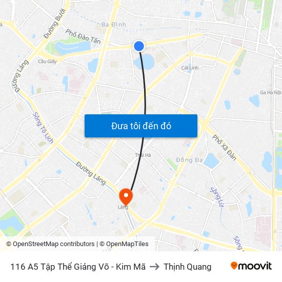 116 A5 Tập Thể Giảng Võ - Kim Mã to Thịnh Quang map