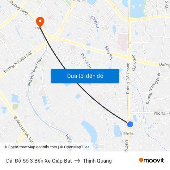 Dải Đỗ Số 3 Bến Xe Giáp Bát to Thịnh Quang map