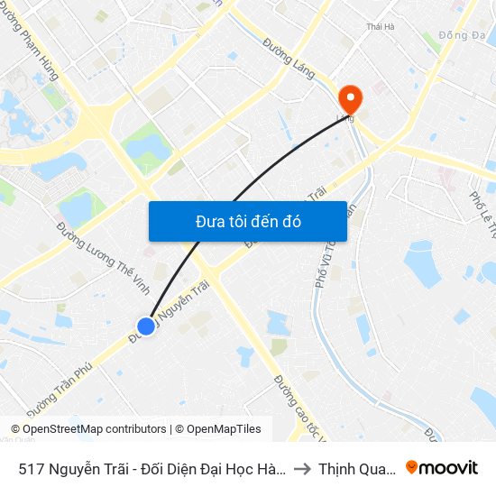 517 Nguyễn Trãi - Đối Diện Đại Học Hà Nội to Thịnh Quang map