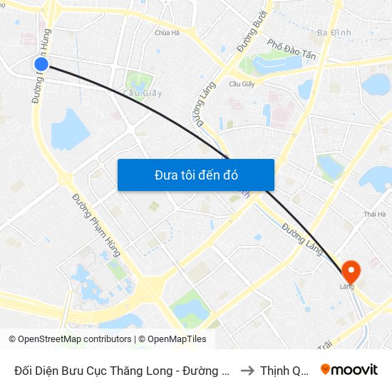 Đối Diện Bưu Cục Thăng Long - Đường Phạm Hùng to Thịnh Quang map