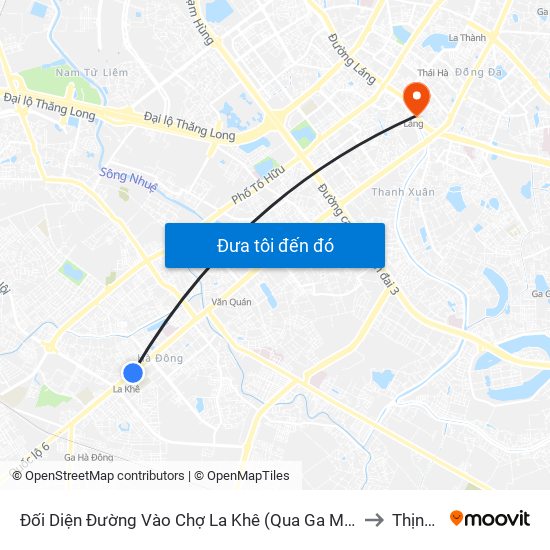 Đối Diện Đường Vào Chợ La Khê (Qua Ga Metro La Khê) - 405 Quang Trung (Hà Đông) to Thịnh Quang map