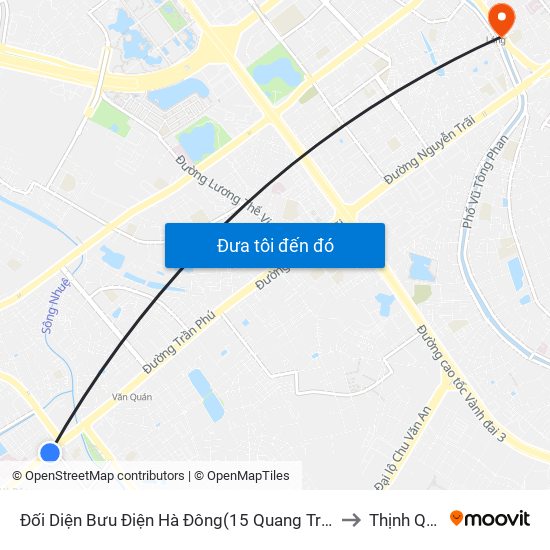 Đối Diện Bưu Điện Hà Đông(15 Quang Trung Hà Đông) to Thịnh Quang map