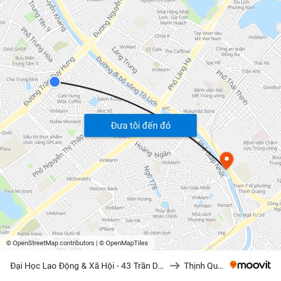 Đại Học Lao Động & Xã Hội - 43 Trần Duy Hưng to Thịnh Quang map
