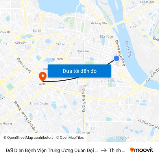 Đối Diện Bệnh Viện Trung Ương Quân Đội 108 - Trần Hưng Đạo to Thịnh Quang map