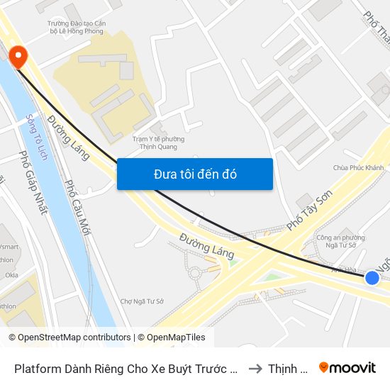 Platform Dành Riêng Cho Xe Buýt Trước Nhà 604 Trường Chinh to Thịnh Quang map