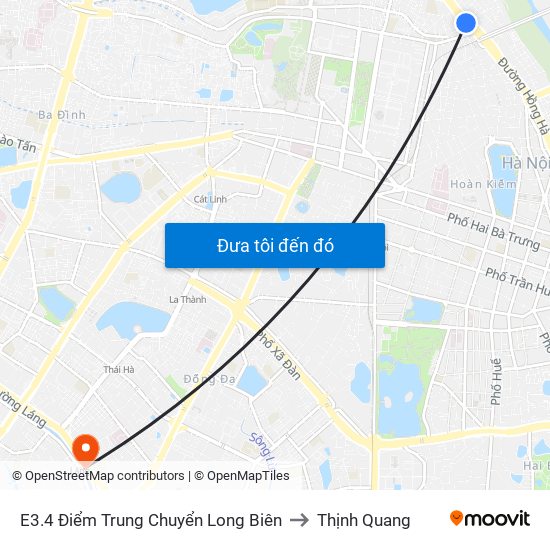 E3.4 Điểm Trung Chuyển Long Biên to Thịnh Quang map