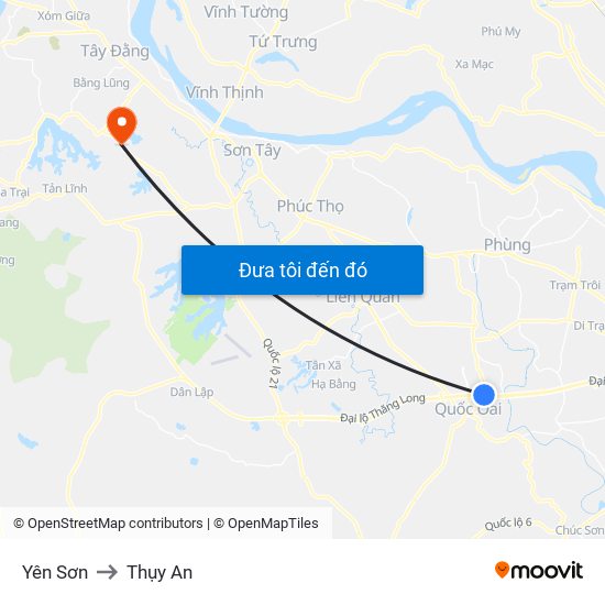 Yên Sơn to Thụy An map