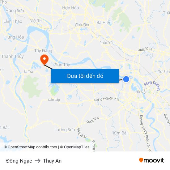 Đông Ngạc to Thụy An map