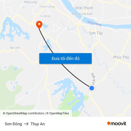 Sơn Đông to Thụy An map