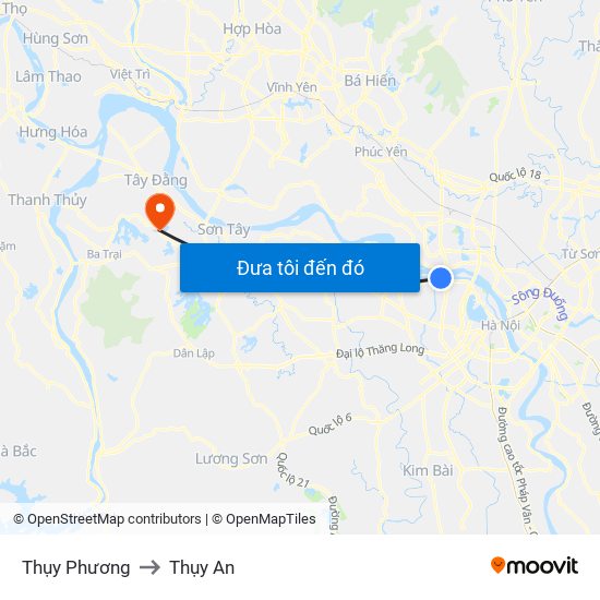 Thụy Phương to Thụy An map