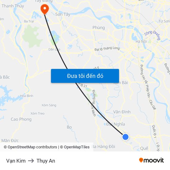 Vạn Kim to Thụy An map