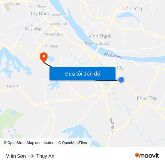 Viên Sơn to Thụy An map