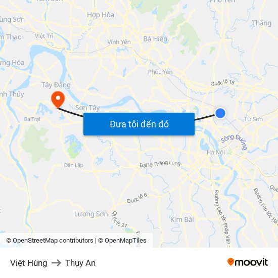 Việt Hùng to Thụy An map