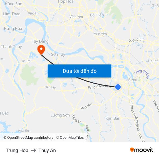 Trung Hoà to Thụy An map