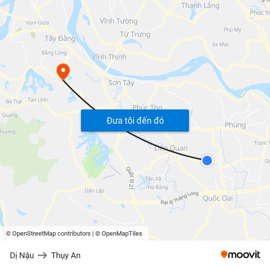 Dị Nậu to Thụy An map