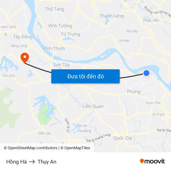 Hồng Hà to Thụy An map