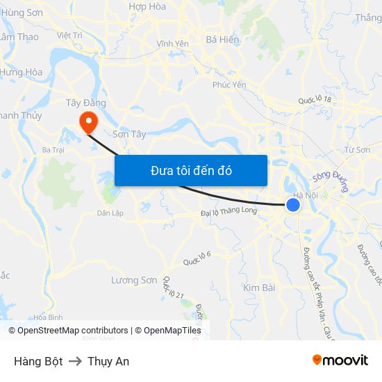 Hàng Bột to Thụy An map