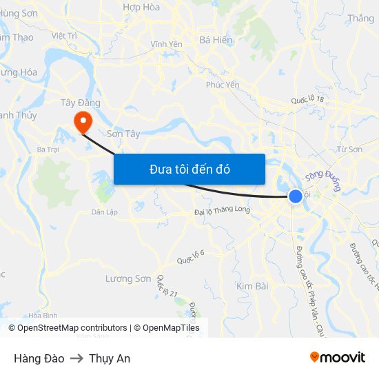 Hàng Đào to Thụy An map