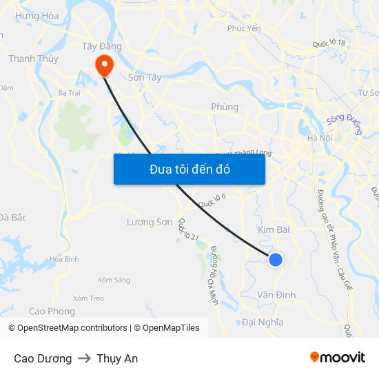 Cao Dương to Thụy An map