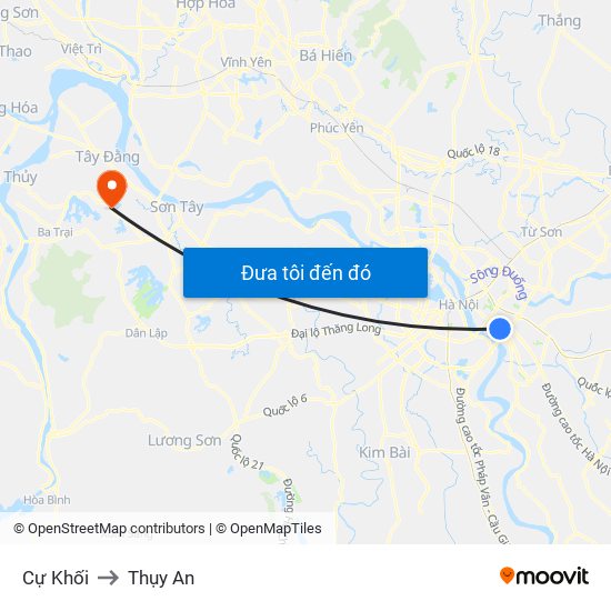 Cự Khối to Thụy An map