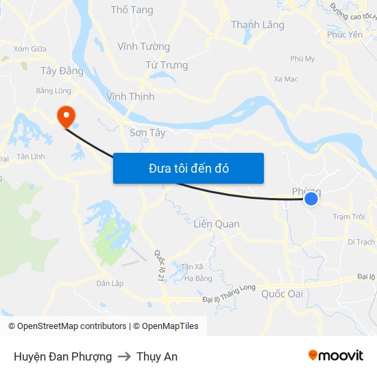 Huyện Đan Phượng to Thụy An map