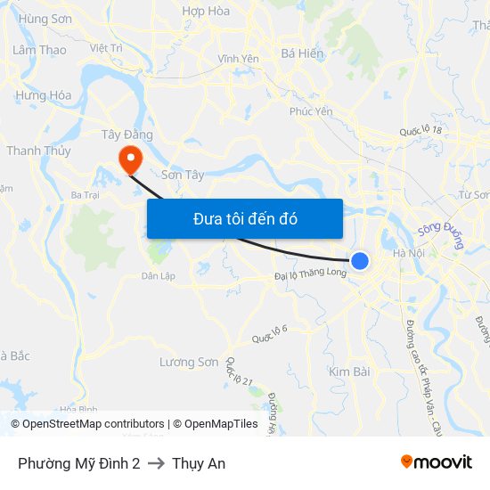 Phường Mỹ Đình 2 to Thụy An map