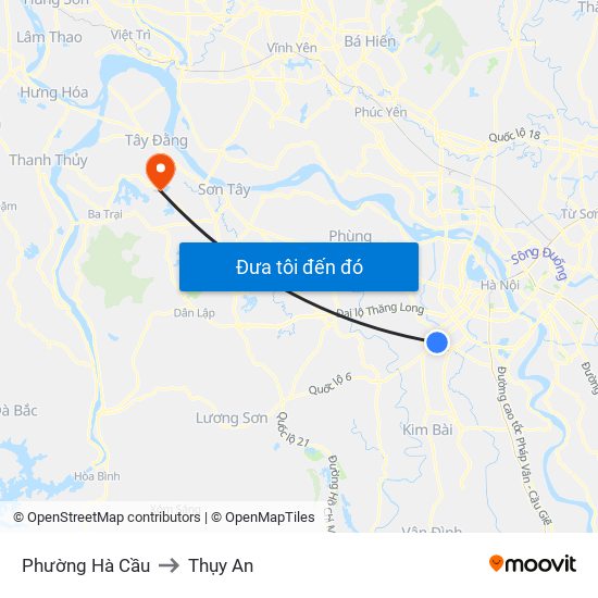 Phường Hà Cầu to Thụy An map