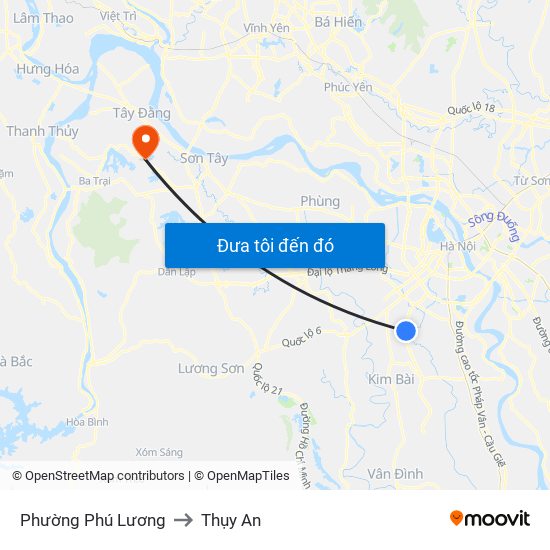 Phường Phú Lương to Thụy An map