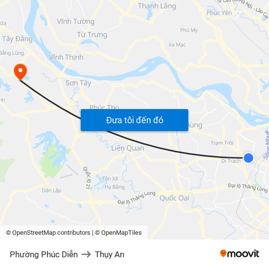 Phường Phúc Diễn to Thụy An map