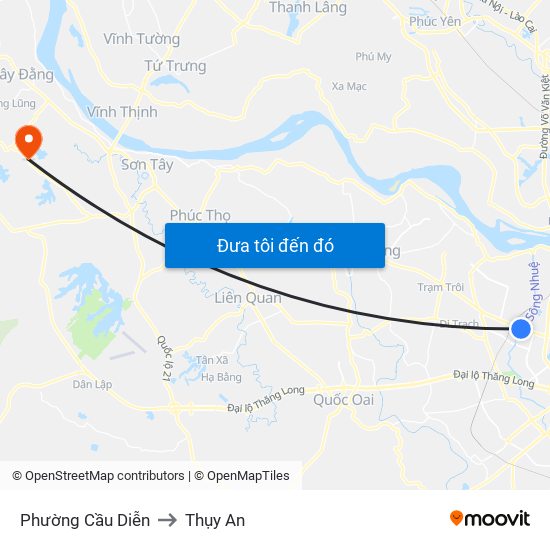 Phường Cầu Diễn to Thụy An map