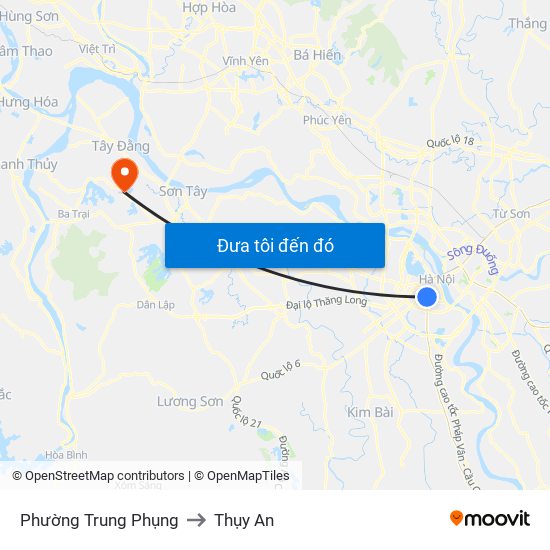 Phường Trung Phụng to Thụy An map