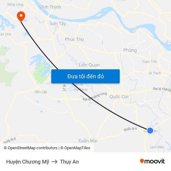 Huyện Chương Mỹ to Thụy An map