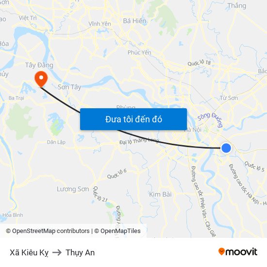 Xã Kiêu Kỵ to Thụy An map