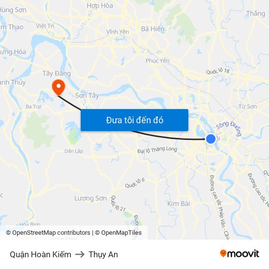 Quận Hoàn Kiếm to Thụy An map