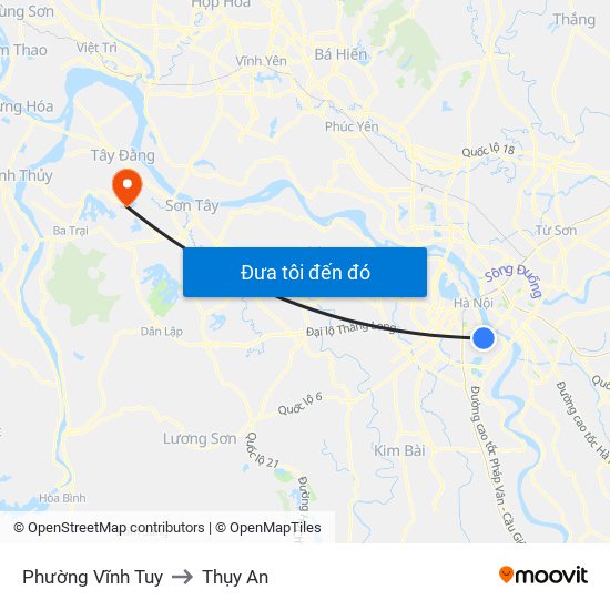 Phường Vĩnh Tuy to Thụy An map