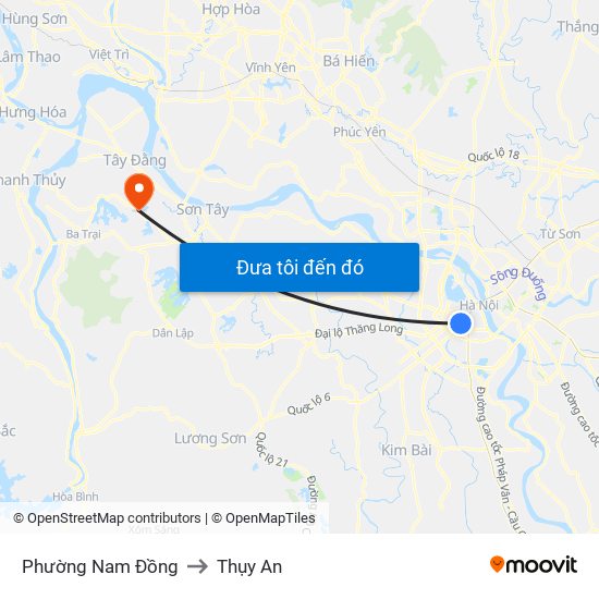 Phường Nam Đồng to Thụy An map