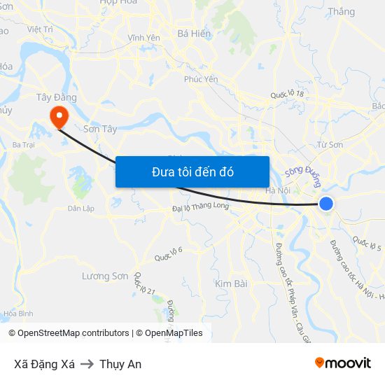 Xã Đặng Xá to Thụy An map