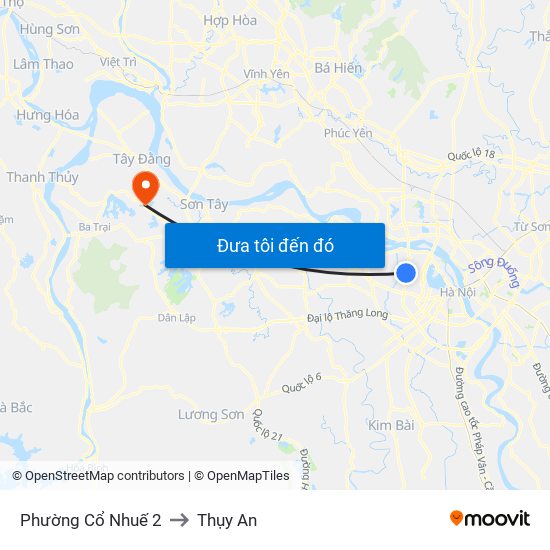 Phường Cổ Nhuế 2 to Thụy An map