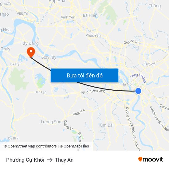 Phường Cự Khối to Thụy An map