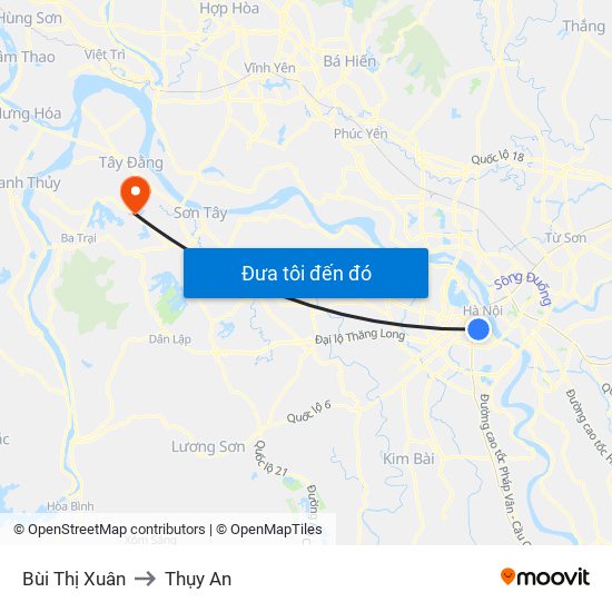 Bùi Thị Xuân to Thụy An map
